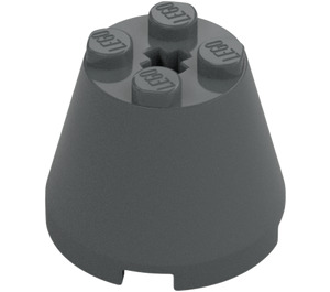 LEGO Dark Stone Gray Cone 3 x 3 x 2 with Axle Hole (6233 / 45176)