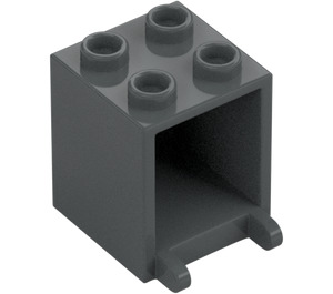 LEGO Gris piedra oscuro Contenedor 2 x 2 x 2 con espigas huecas (4345 / 30060)