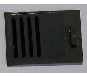 LEGO Dark Stone Gray Cupboard 2 x 3 x 2 Door with Black vent holes Sticker (4533)