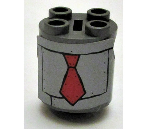 LEGO Dark Stone Gray Cylinder 2 x 2 x 2 Robot Body with Robot Body Sticker (Undetermined)