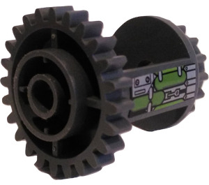 LEGO Dark Stone Gray Differential Gear Casing with Tanks and Bolts (Right) Sticker (6573)