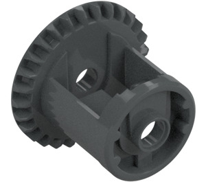 LEGO Dark Stone Gray Differential with One Gear 28 Tooth Bevel with Closed Center (62821)