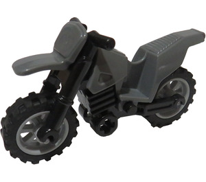 LEGO Donker Steengrijs Dirt Bike met Zwart Chassis en Medium Stone Grijs Wielen