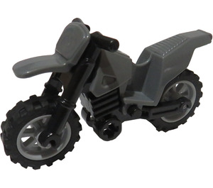 LEGO Grigio pietra scuro Dirt Bike with Black Chassis and Medium Stone Gray Wheels