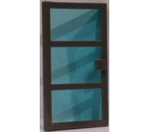 LEGO Gris piedra oscuro Puerta 1 x 4 x 6 con 3 Paneles y Transparente Luz Azul Vidrio (76041)