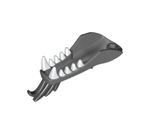 LEGO Dark Stone Gray Dragon Head Lower Jaw with White Teeth and Black Spines (10760 / 11754)