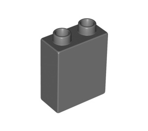 LEGO Dark Stone Gray Duplo Brick 1 x 2 x 2 without Bottom Tube (4066 / 76371)
