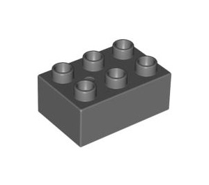 LEGO Gris pierre foncé Duplo Brique 2 x 3 (87084)
