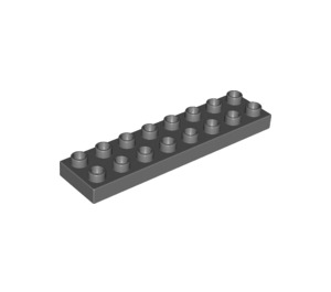 LEGO Gris pierre foncé Duplo assiette 2 x 8 (44524)
