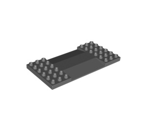 LEGO Dark Stone Gray Duplo Plate 6 x 12 with Ramps (95463)