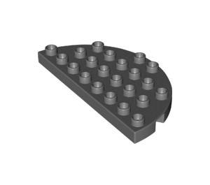 LEGO Dark Stone Gray Duplo Plate 8 x 4 Semicircle (29304)