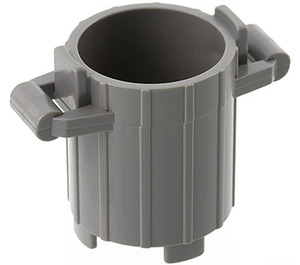 LEGO Dark Stone Gray Dustbin with 2 Lid Holders (2439)