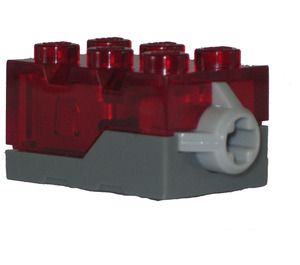 LEGO Dark Stone Gray Electric Light Brick 2 x 3 x 1.3 Red (38564 / 54869)