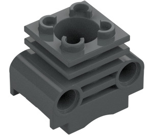 LEGO Mørk stengrå Motor Cylinder med slidser (2850 / 32061)