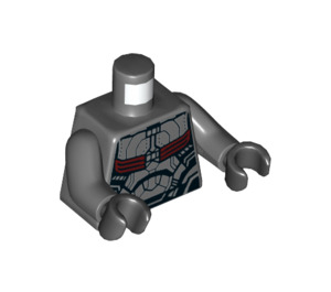 LEGO Mørk stengrå Falcon med Grå og Sort Dragt med Almindeligt Ben Minifig Torso (973 / 76382)