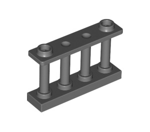 LEGO Mørk steingrå Gjerde Spindled 1 x 4 x 2 med 2 toppknotter (30055)