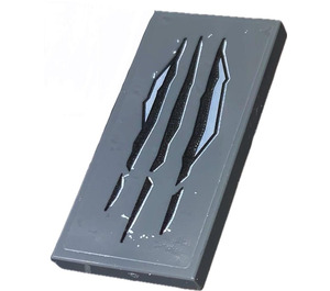 LEGO Dark Stone Gray Fliese 2 x 4 with Scratches