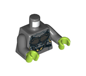 LEGO Mörk Stengrå Gamora med Silver Rustning Minifigur Kropp (973 / 76382)