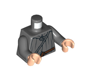 LEGO Mørk stengrå Gandalf the Grey med Hat og Kap Torso (973 / 76382)