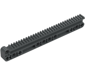 LEGO Dark Stone Gray Gear Rack 14 x 2 with Groove and Connectors (18942 / 60578)