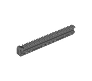 LEGO Dark Stone Gray Gear Rack 14 x 2 with Groove and Connectors (18942 / 60578)