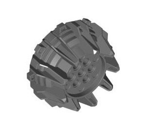 LEGO Dark Stone Gray Hard Plastic Giant Wheel with Pin Holes and Spokes (64712)