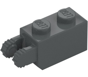 LEGO Dark Stone Gray Hinge Brick 1 x 2 Locking with 2 Fingers (Vertical End) (30365 / 54671)