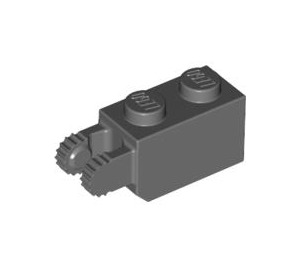 LEGO Dark Stone Gray Hinge Brick 1 x 2 Locking with 2 Fingers (Vertical End) (30365 / 54671)