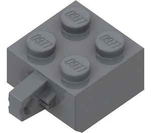 LEGO Gris pierre foncé Charnière Brique 2 x 2 Verrouillage avec 1 Finger Verticale (pas de trou d'essieu) (30389)
