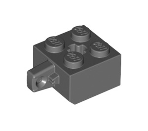 LEGO Gris pierre foncé Charnière Brique 2 x 2 Verrouillage avec 1 Finger Verticale avec trou d'axe (30389 / 49714)