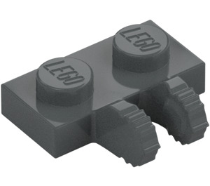 LEGO Dunkles Steingrau Scharnier Platte 1 x 2 Verriegelt mit Dual Finger (50340 / 60471)