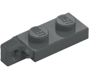 LEGO Dark Stone Gray Hinge Plate 1 x 2 Locking with Single Finger on End Vertical with Bottom Groove (44301)