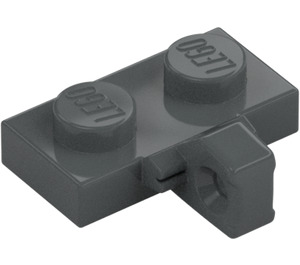 LEGO Grigio pietra scuro Cerniera Piastra 1 x 2 con Verticale Bloccante Stub con scanalatura inferiore (44567 / 49716)