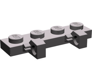 LEGO Dark Stone Gray Hinge Plate 1 x 4 Locking with Two Stubs (44568 / 51483)