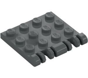 LEGO Dark Stone Gray Hinge Plate 4 x 4 Locking (44570 / 50337)