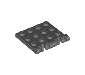 LEGO Dunkles Steingrau Scharnier Platte 4 x 4 Verriegeln (44570 / 50337)