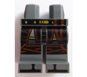 LEGO Dark Stone Gray Hips and Legs with Black and Gold Belt (3815)