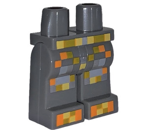 LEGO Dark Stone Gray Hips and Legs with Pixelated Armor Pattern (3815)