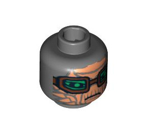 LEGO Dark Stone Gray Hondo Ohnaka Head (Recessed Solid Stud) (3626 / 87335)