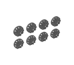 LEGO Gris pierre foncé Hub Caps (10 Spoke et Y Shape) (24308)