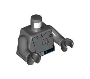 LEGO Dark Stone Gray Imperial Officer with Cap with 3 Red and Blue Tiles Minifig Torso (973 / 76382)