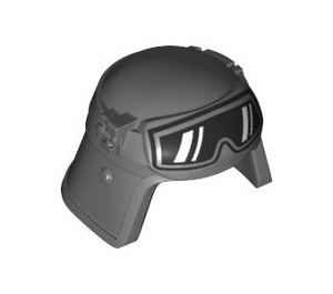 LEGO Dunkles Steingrau Imperial Pilot Helm mit Schwarz Schutzbrille (91847)