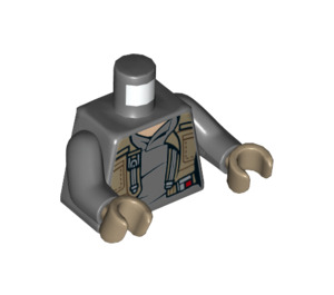 LEGO Dark Stone Gray Jyn Erso Minifig Torso (973 / 76382)