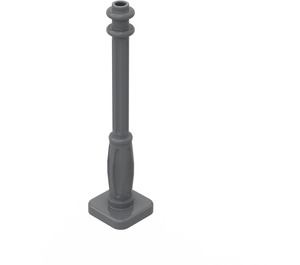 LEGO Dark Stone Gray Lamp Post 2 x 2 x 7 with 6 Base Grooves (2039)