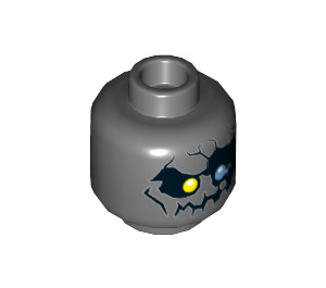 LEGO Dark Stone Gray Lord Krakenskull Minifigure Head (Recessed Solid Stud) (3626 / 32646)