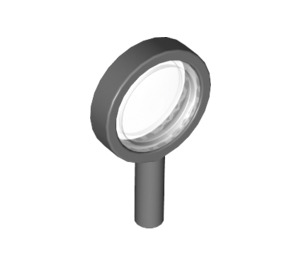 LEGO Mørk steingrå Magnifying Glass med Gjennomsiktig Lens med tynn ramme (30152 / 90463)