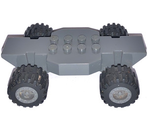 LEGO Dark Stone Gray McDonald's Racers Chassis, Lifted with Dark Stone Grey Wheels (85755)