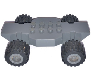 LEGO Dunkles Steingrau McDonald's Racers Chassis, Lifted mit Dark Stone Grey Räder (85755)