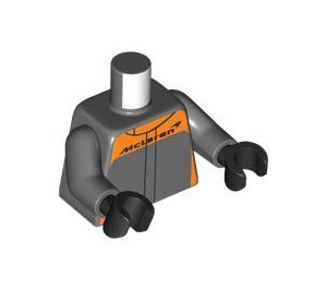 LEGO Dark Stone Gray McLaren Race Driver Minifig Torso (973 / 76382)