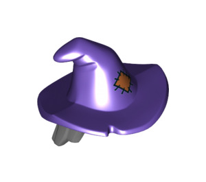 LEGO Gris Pierre Foncé Cheveux Mi-Longs avec Dark Violet Witch Chapeau (20606 / 21460)